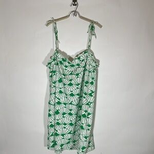 H&M Green and White Patterned Dress